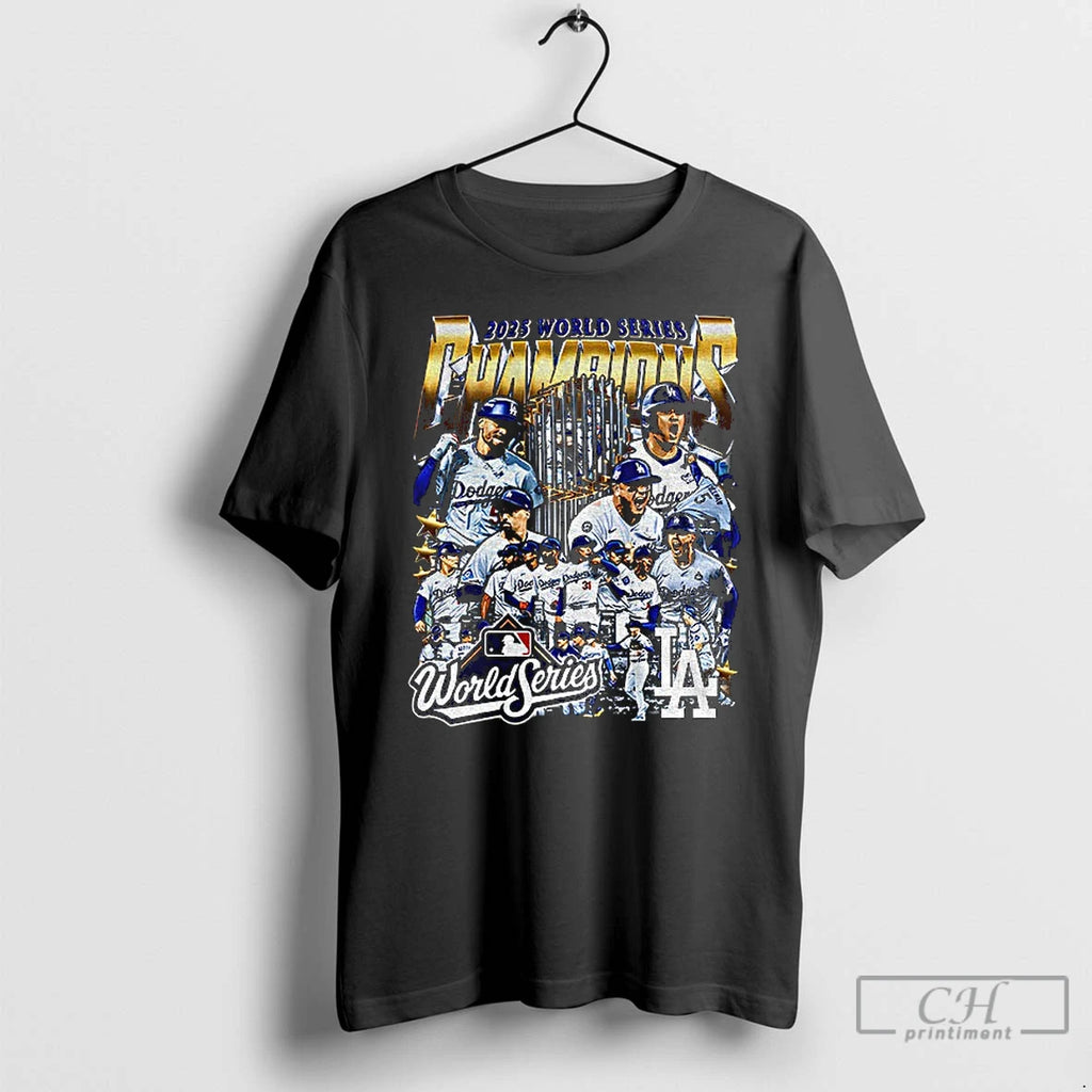 Classic Los Angeles Dodgers All Team 2025 World Series Champions Cup Graphic T Shirts Hoodie, Sweatshirt | InkNestWear.com