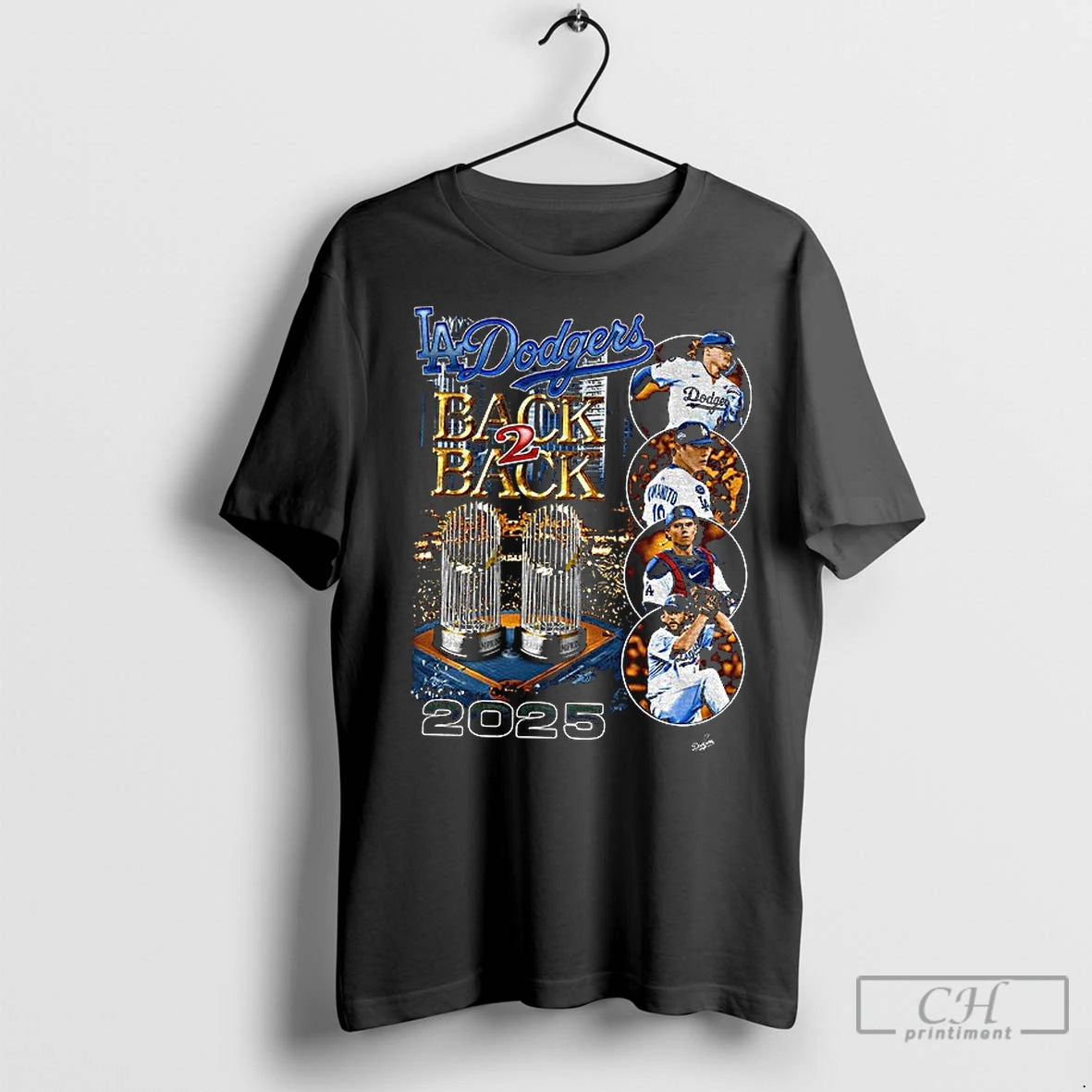 Classic Los Angeles Dodgers Back 2 Back 2025 World Series Champions Trophy Graphic T-Shirts, Hoodie, Sweatshirt