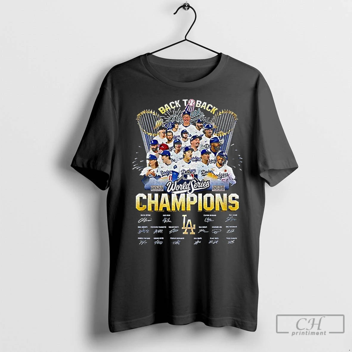Classic Los Angeles Dodgers Back To Back 2024 2025 World Series Champions Signatures T-Shirts, Hoodie, Sweatshirt