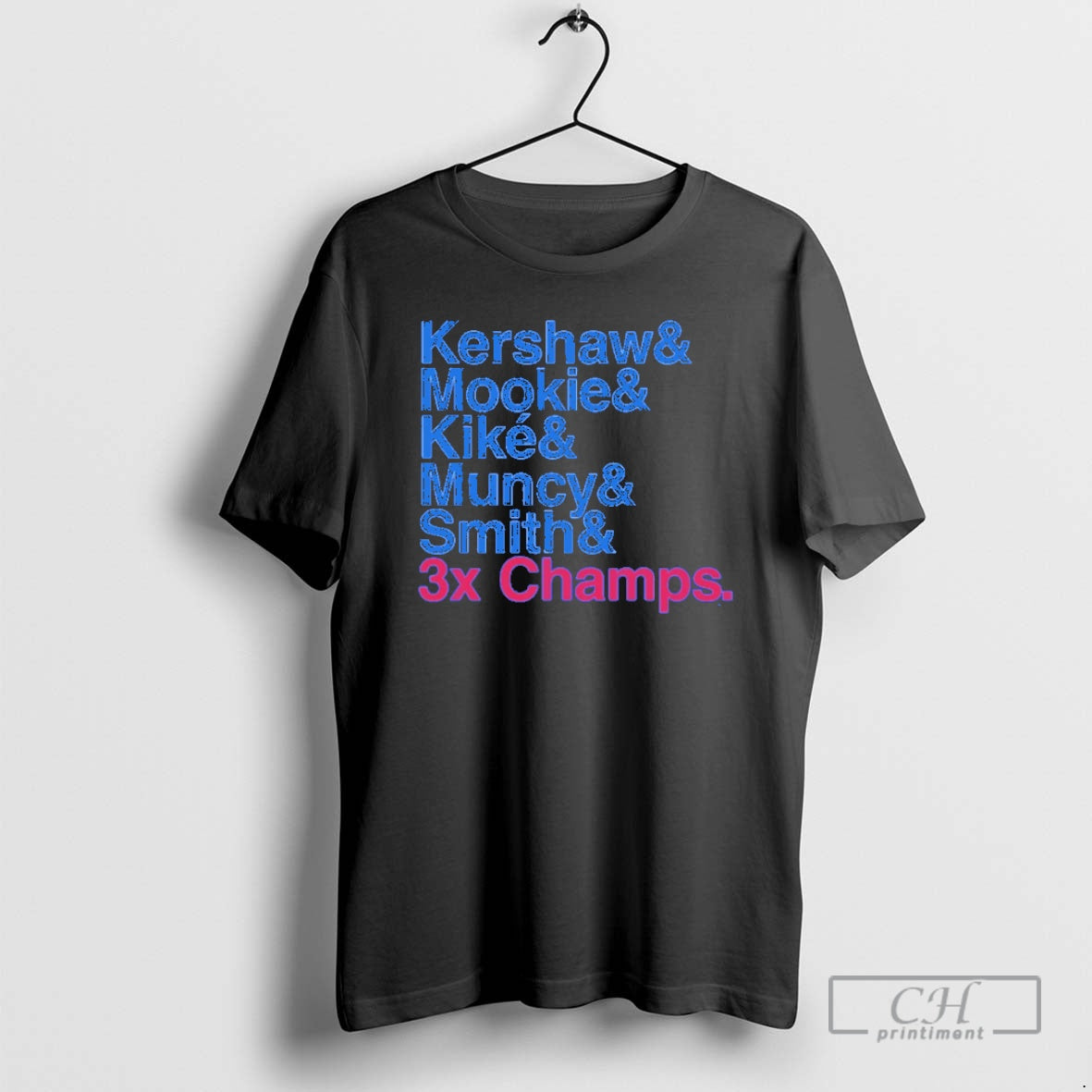 Classic Los Angeles Dodgers Baseball Ampersand 3x Champs Kershaw Mookie Kike Muncy Smith Blue T-Shirts, Hoodie, Sweatshirt