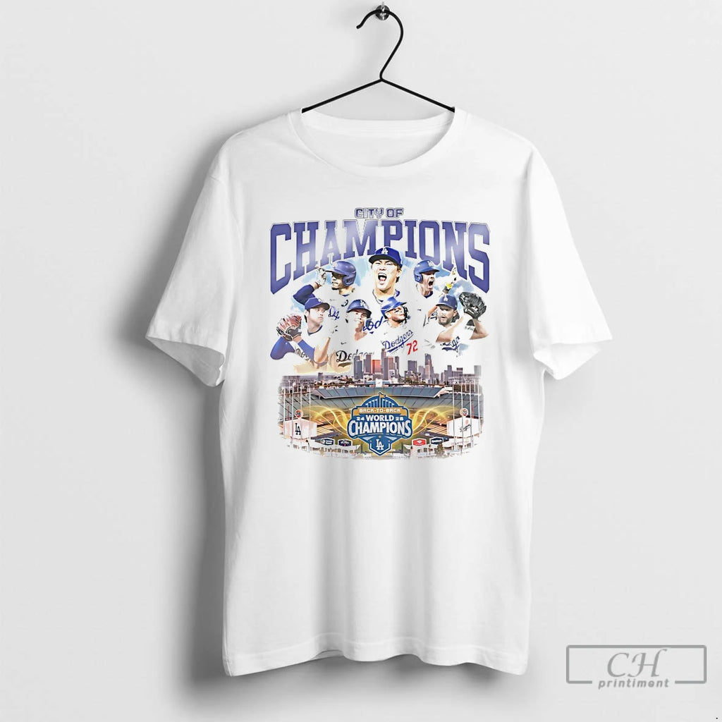 Classic Los Angeles Dodgers City Of Champions Back To Back 2024 2025 World Champions T-Shirts, Hoodie, Sweatshirt