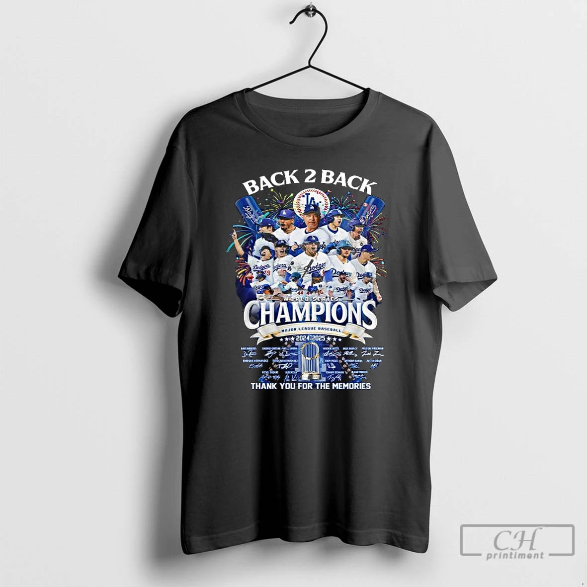 Classic Los Angeles Dodgers World Series 2024 2025 Back 2 Back Champions Signatures Long Sleve T-Shirts, Hoodie, Sweatshirt