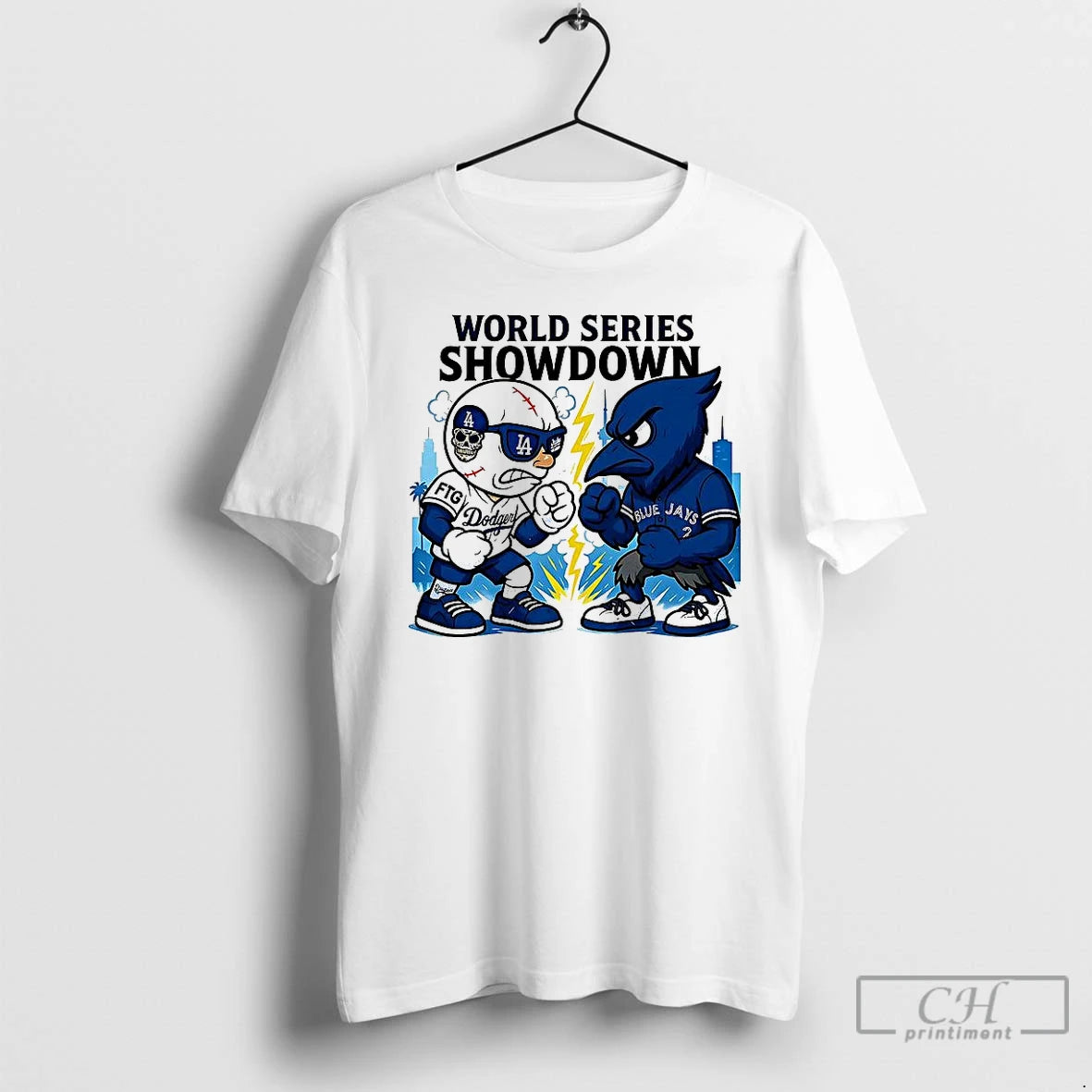 Classic Los Angeles Dodgers Vs Toronto Blue Jays World Series 2025 Showdown Mascot T Shirts Hoodie, Sweatshirt