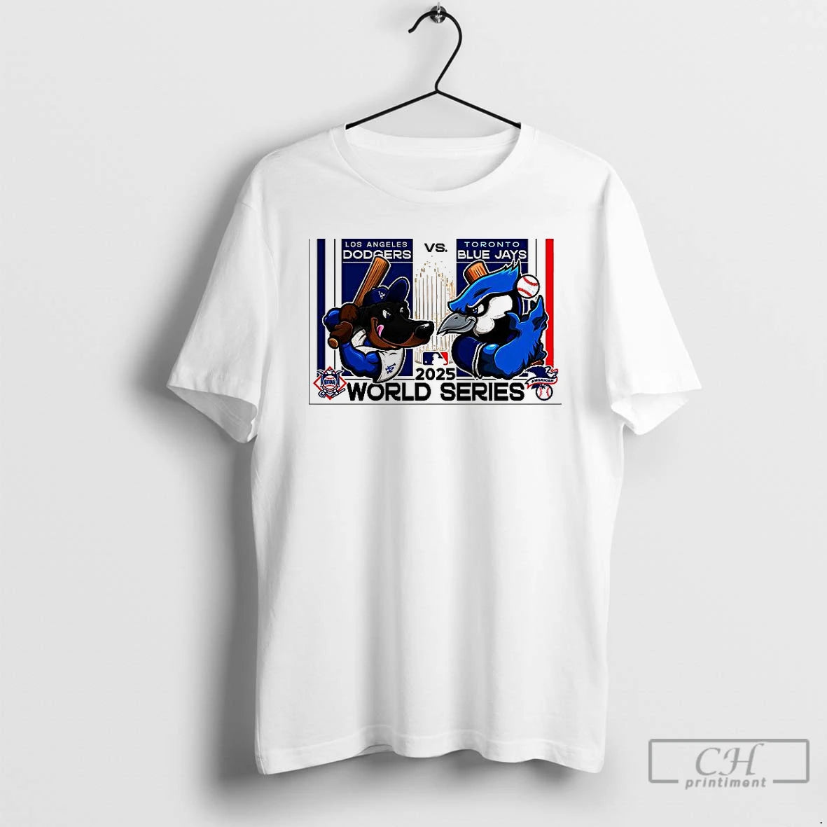 Classic Los Angeles Dodgers Vs Toronto Blue Jays World Series 2025 Trophy Mascot T Shirts Hoodie, Sweatshirt