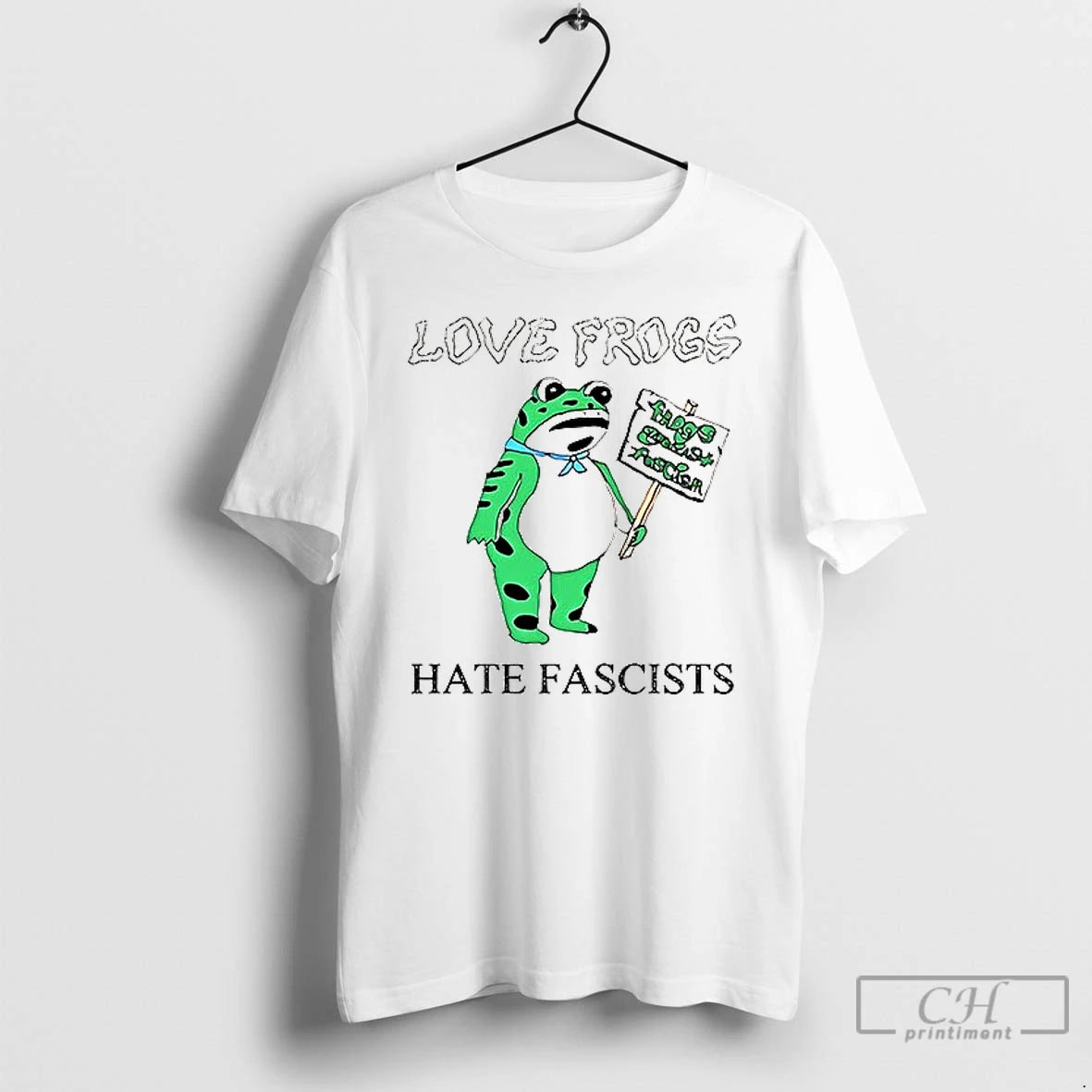 Classic Love Frogs Hate Fascists 2025 T Shirts
