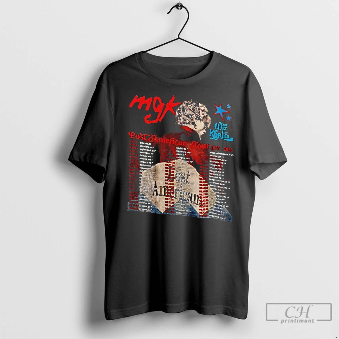 Classic Mgk Wiz Khalifa Machine Gun Kelly Lost Americana Tour 2025 Pop Rock T-Shirts, Hoodie, Sweatshirt | InkNestWear.com