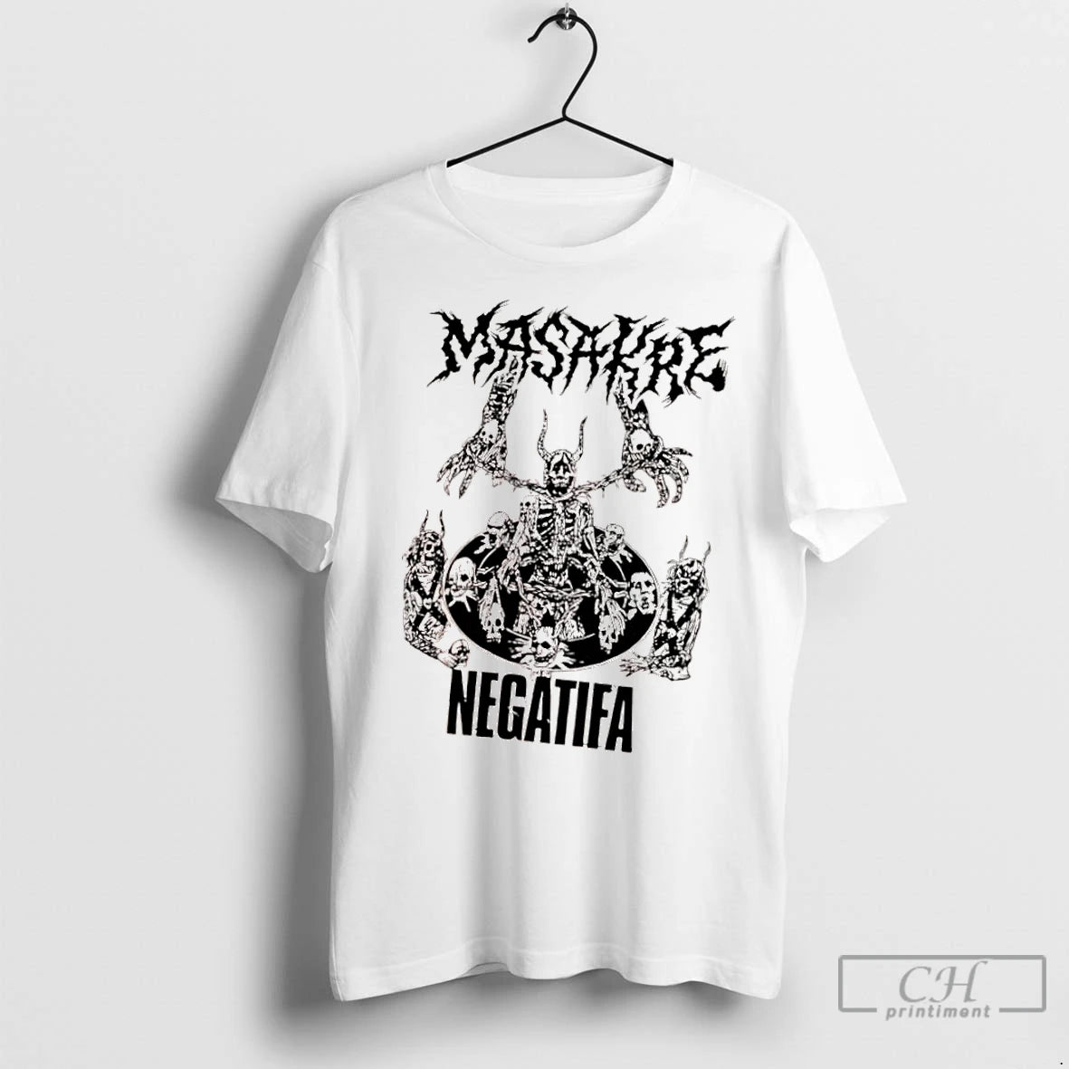 Classic Masakre Negatifa Skull Skeleton Demonic T-Shirts, Hoodie, Sweatshirt | InkNestWear.com