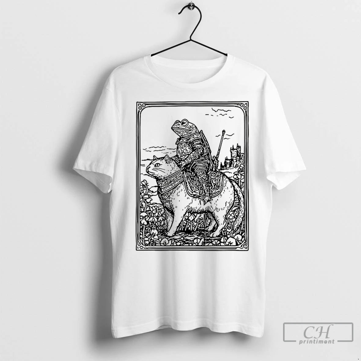 Classic Medieval Frog Knight On Cat T-Shirts, Hoodie, Sweatshirt | InkNestWear.com