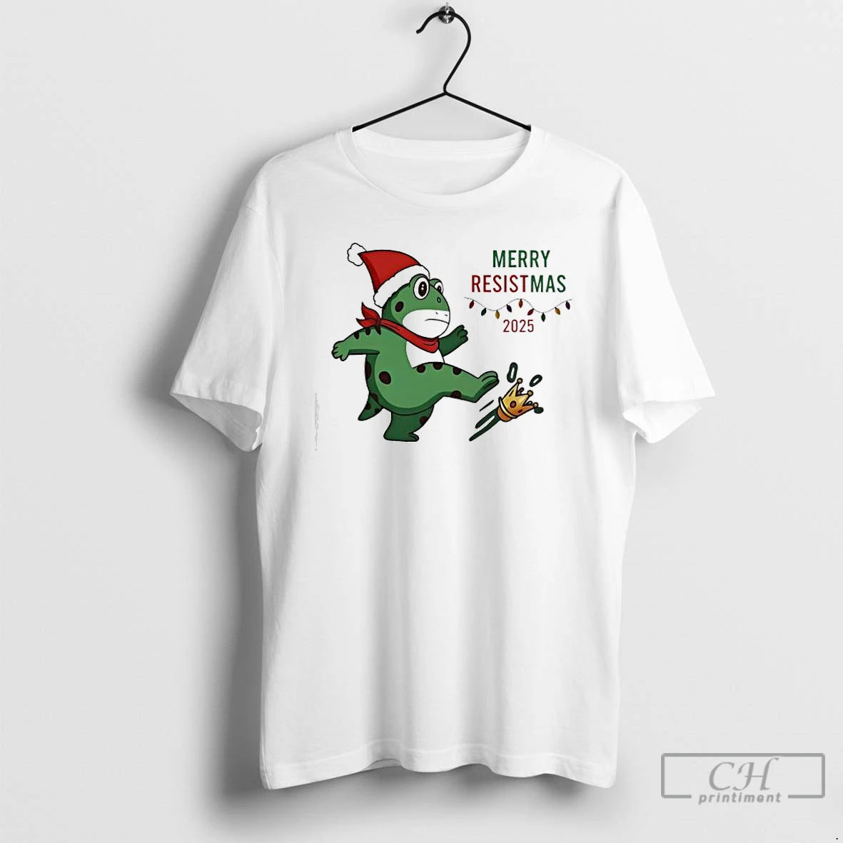 Classic Merry Resistmas Portland Frog Resist No King T-Shirts, Hoodie, Sweatshirt | InkNestWear.com