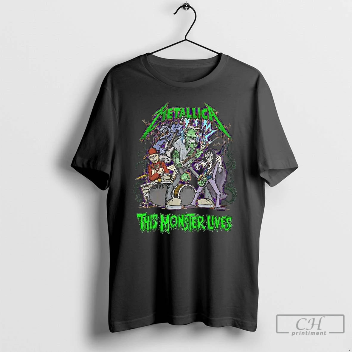 Classic Metallica Halloween 2025 This Monster Lives X Squindo Metallica Monsters Long Sleve T Shirts Hoodie, Sweatshirt