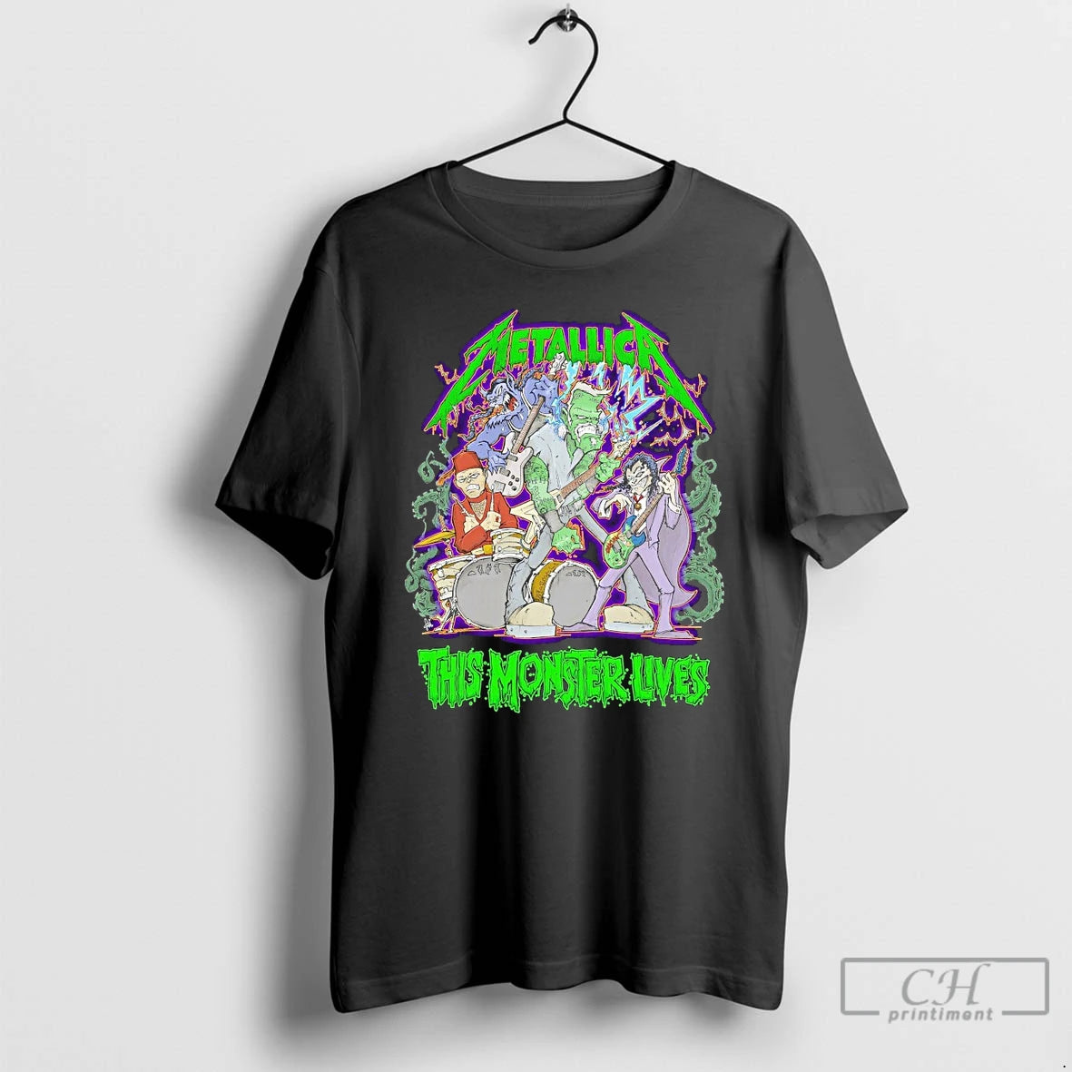 Classic Metallica Happy Halloween 2025 This Monster Lives Artwork Band Broken Out Of Squindos Lab T-Shirts, Hoodie,...