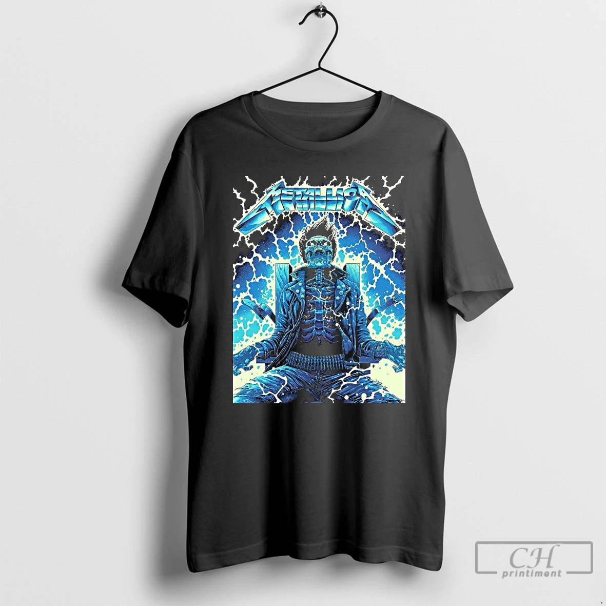 Classic Metallica Ride The Lightning Artwork By Luke Preece Australia M72 Tour Skeleton On The T-Shirts, Hoodie, Sweatshirt