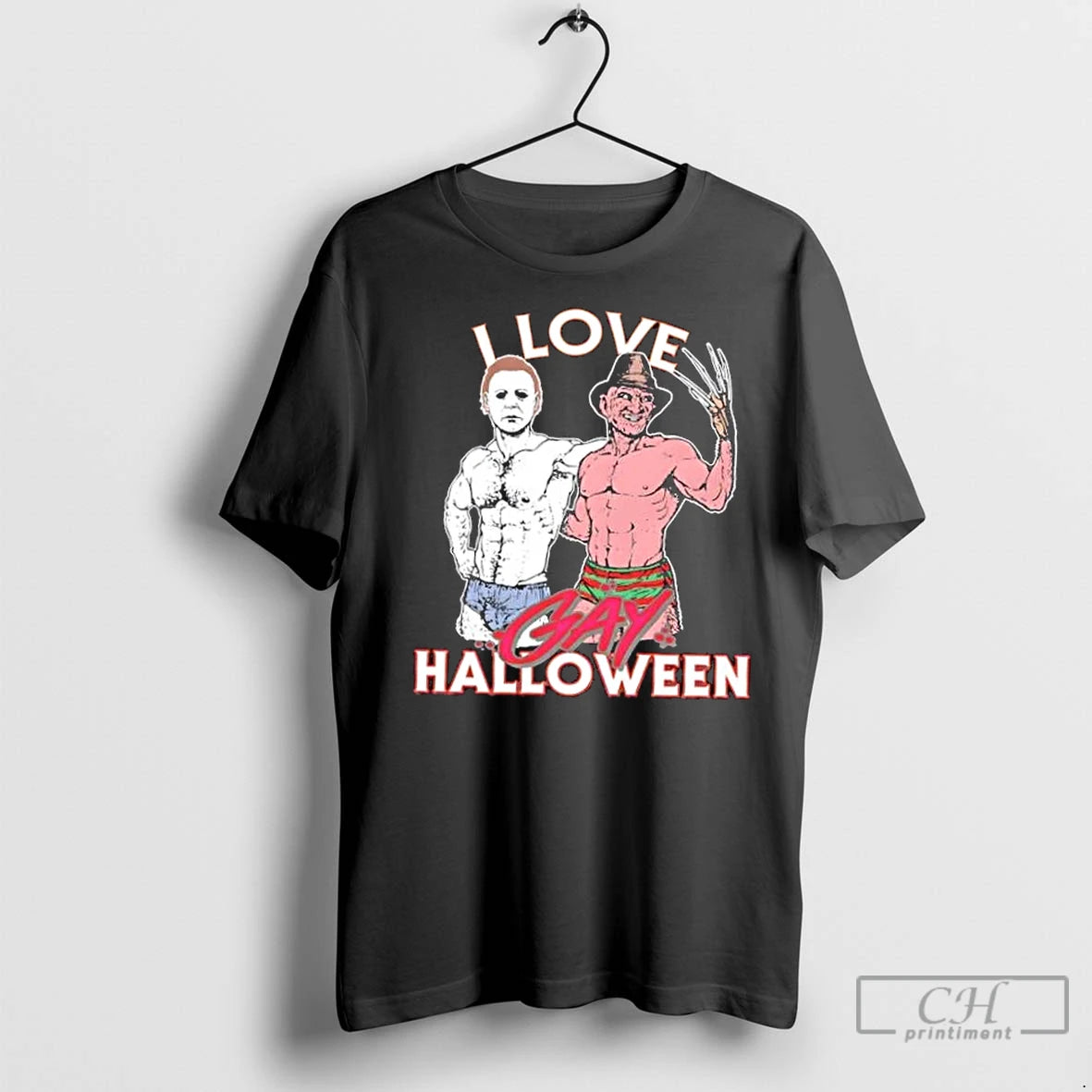 Classic Michael Myers X Freddy Krueger I Love Gay Halloween T-Shirts, Hoodie, Sweatshirt | InkNestWear.com
