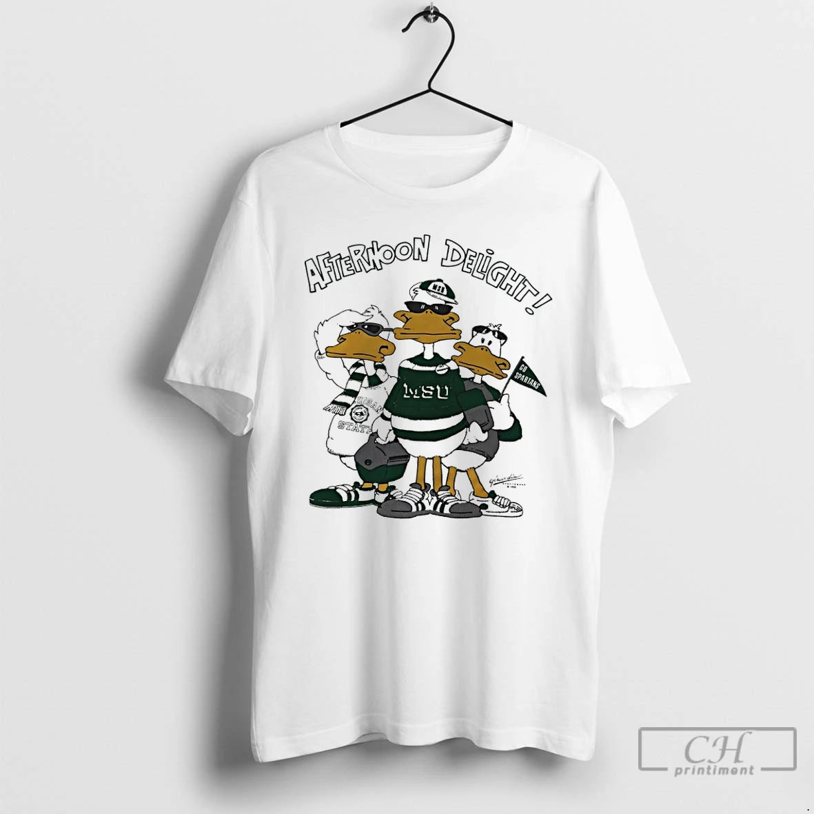 Classic Michigan State University Afternoon Delight Go Spartans Duck Mascot T Shirts Hoodie, Sweatshirt | InkNestWear.com