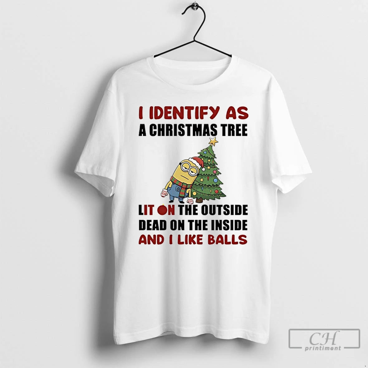Classic Minions I Identify As A Christmas Tree Lit On The Outside Dead On The T-Shirts, Hoodie, Sweatshirt | InkNestWear.com