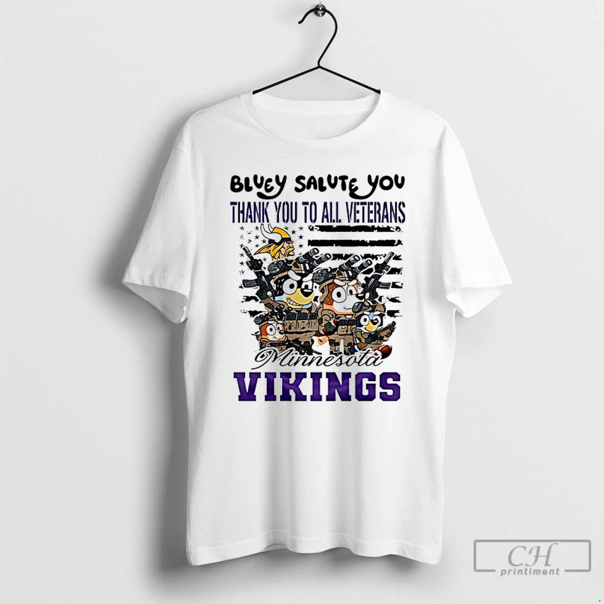 Classic Minnesota Vikings Bluey Salute You Thank You To All Veterans T Shirts Hoodie, Sweatshirt | InkNestWear.com
