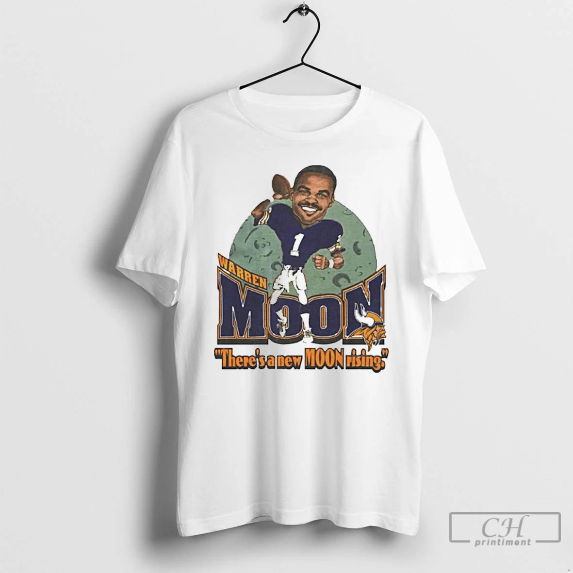 Classic Minnesota Vikings Warren Moon Theres A New Moon Rising Cartoon T Shirts Hoodie, Sweatshirt | InkNestWear.com
