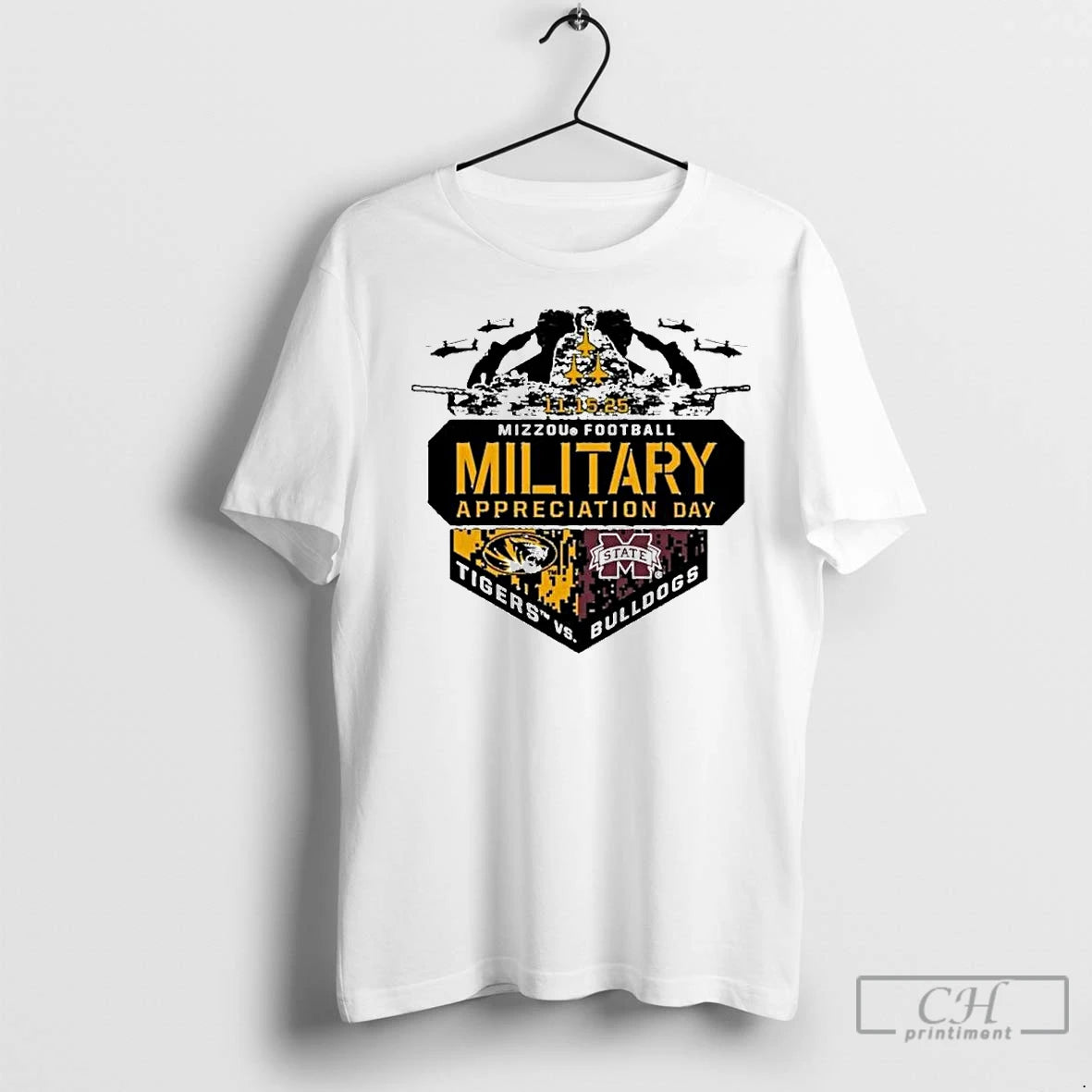 Classic Mizzou Tigers Vs Mississippi State Bulldogs 2025 Military Appreciation Game Day Ornaments T-Shirts, Hoodie,...