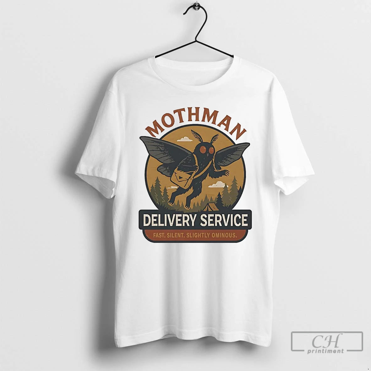 Classic Mothman Delivery Service Fast Silent Slightly Ominous T Shirts Hoodie, Sweatshirt | InkNestWear.com