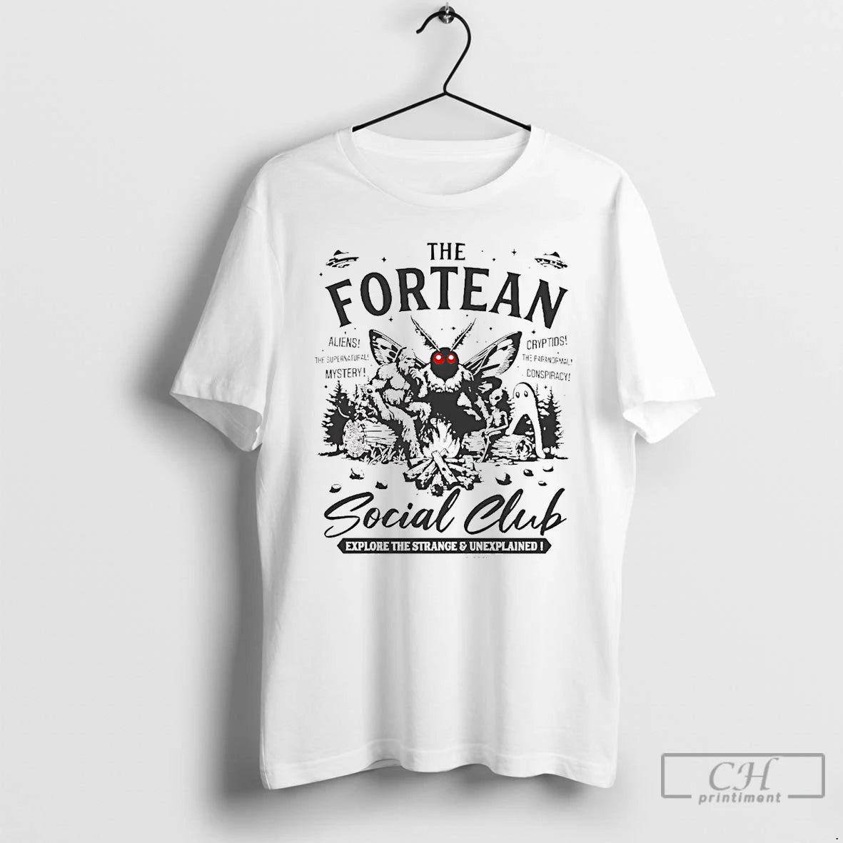 Classic Mothman Fortean Social Club Explore The Strange And Unexplained T Shirts Hoodie, Sweatshirt | InkNestWear.com