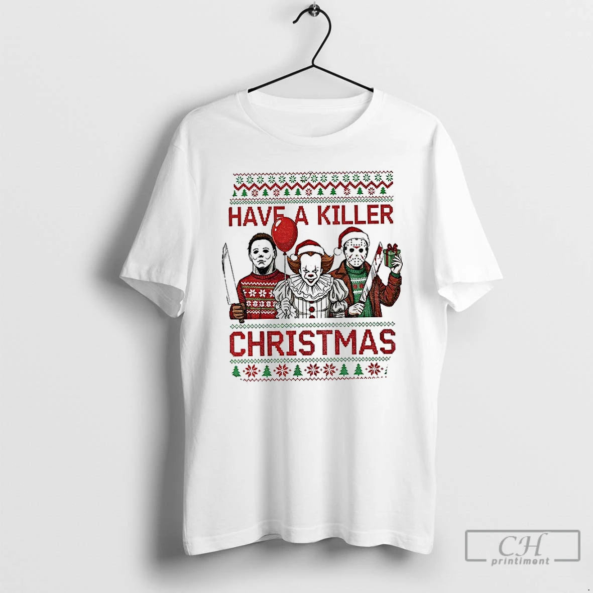 Classic Movie Characters Have A Killer Christmas Ugly T-Shirts, Hoodie, Sweatshirt | InkNestWear.com