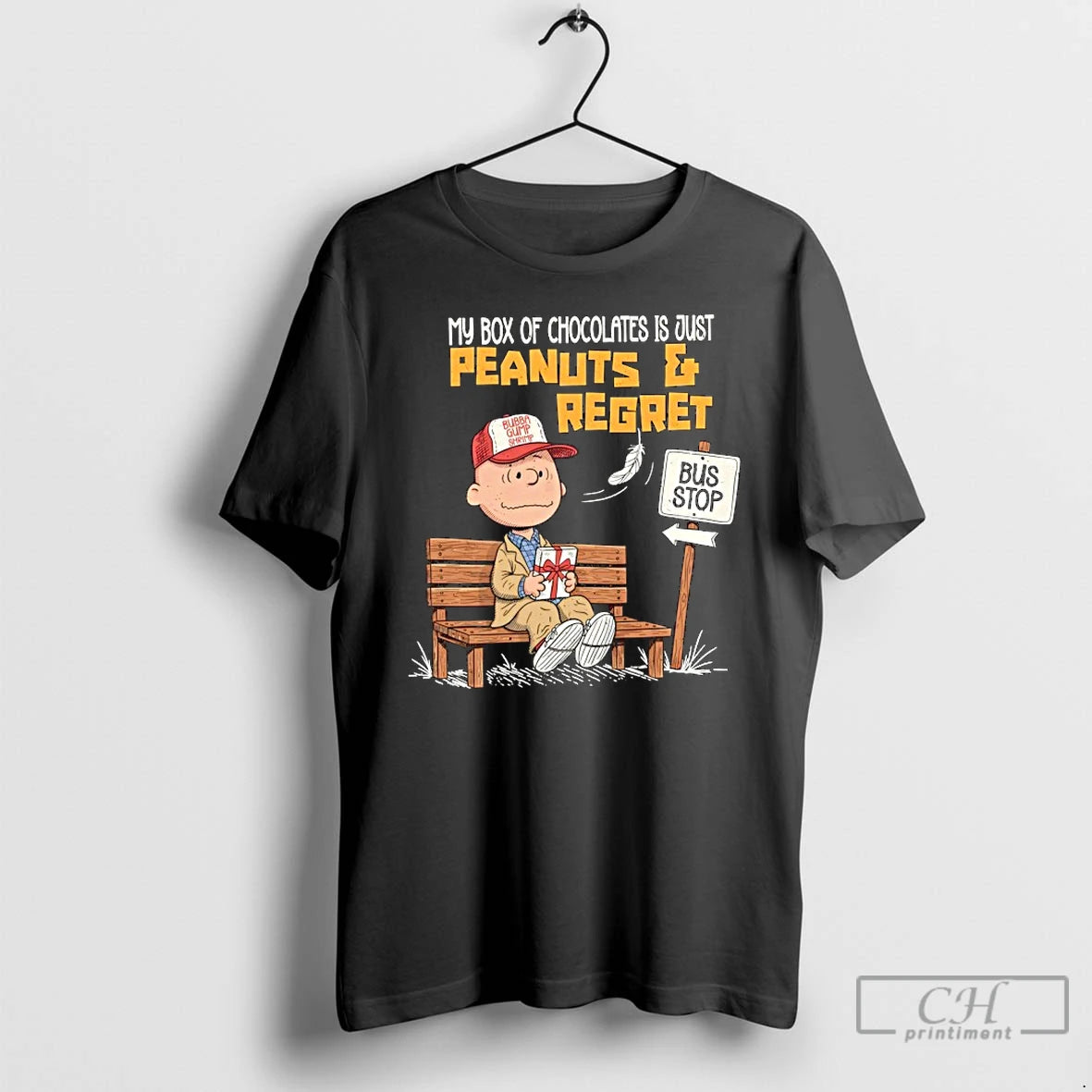 Classic My Box Of Chocolates Is Just Peanuts Regret Bubba Gump Shrimp Bus Stop T-Shirts, Hoodie, Sweatshirt | InkNestWear.com