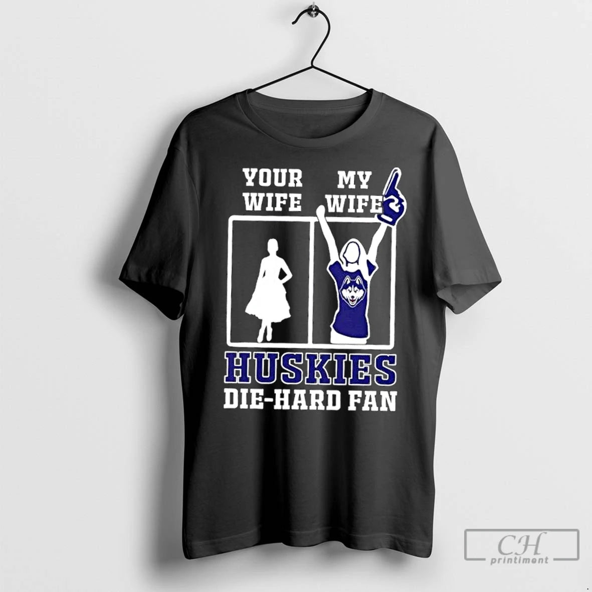 Classic My Wife Connecticut Huskies Football Die Hard Fan T-Shirts, Hoodie, Sweatshirt | InkNestWear.com