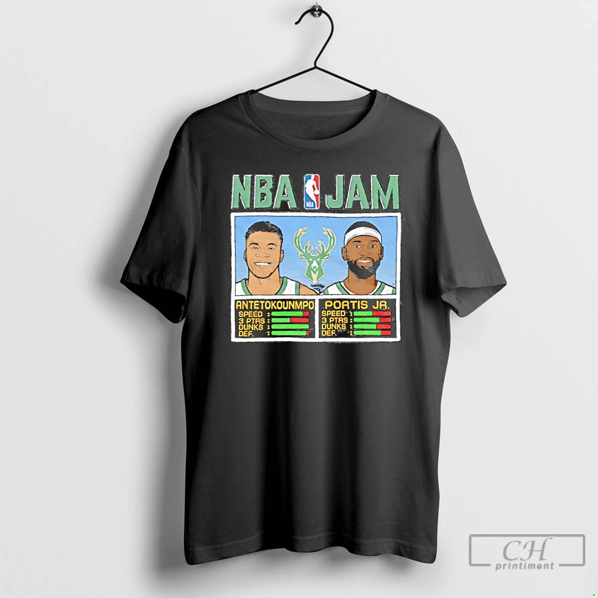 Classic Nba Jam Giannis Antetokounmpo And Bobby Portis Jr Milwaukee Bucks Graphic T Shirts Hoodie, Sweatshirt