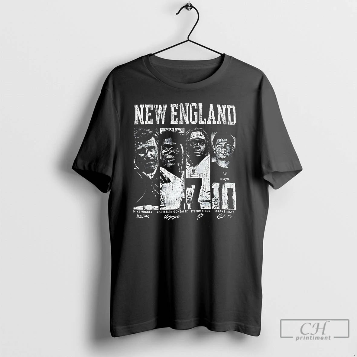 Classic New England Mike Vrabel Christian Gonzalez Stefon Diggs Drake Maye Signature T-Shirts, Hoodie, Sweatshirt