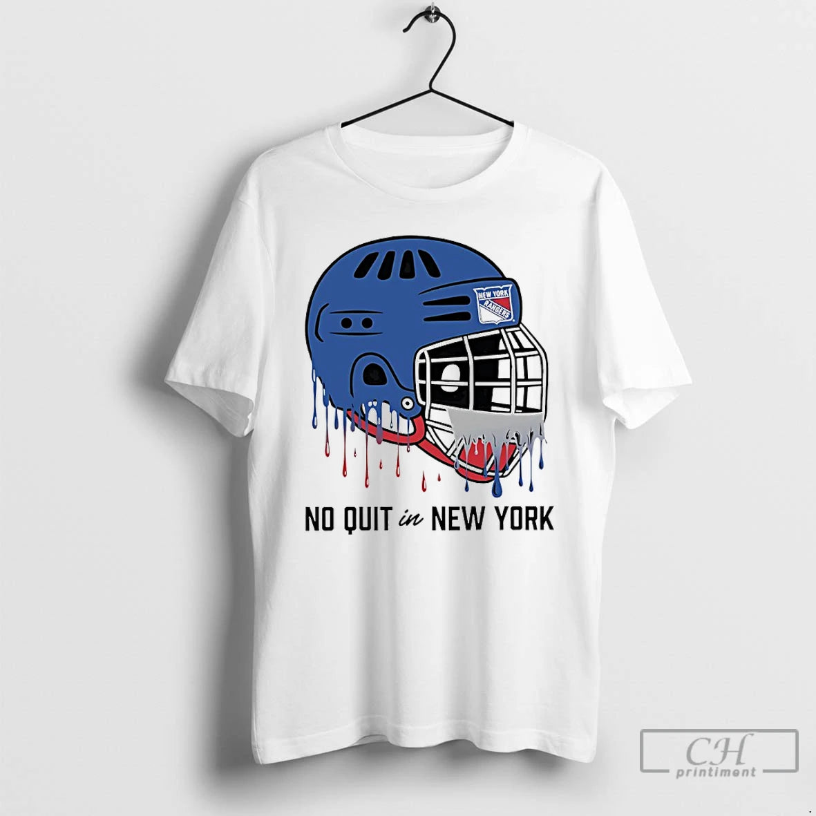 Classic New York Rangers No Quit In New York Helmet Graphic T Shirts Hoodie, Sweatshirt | InkNestWear.com