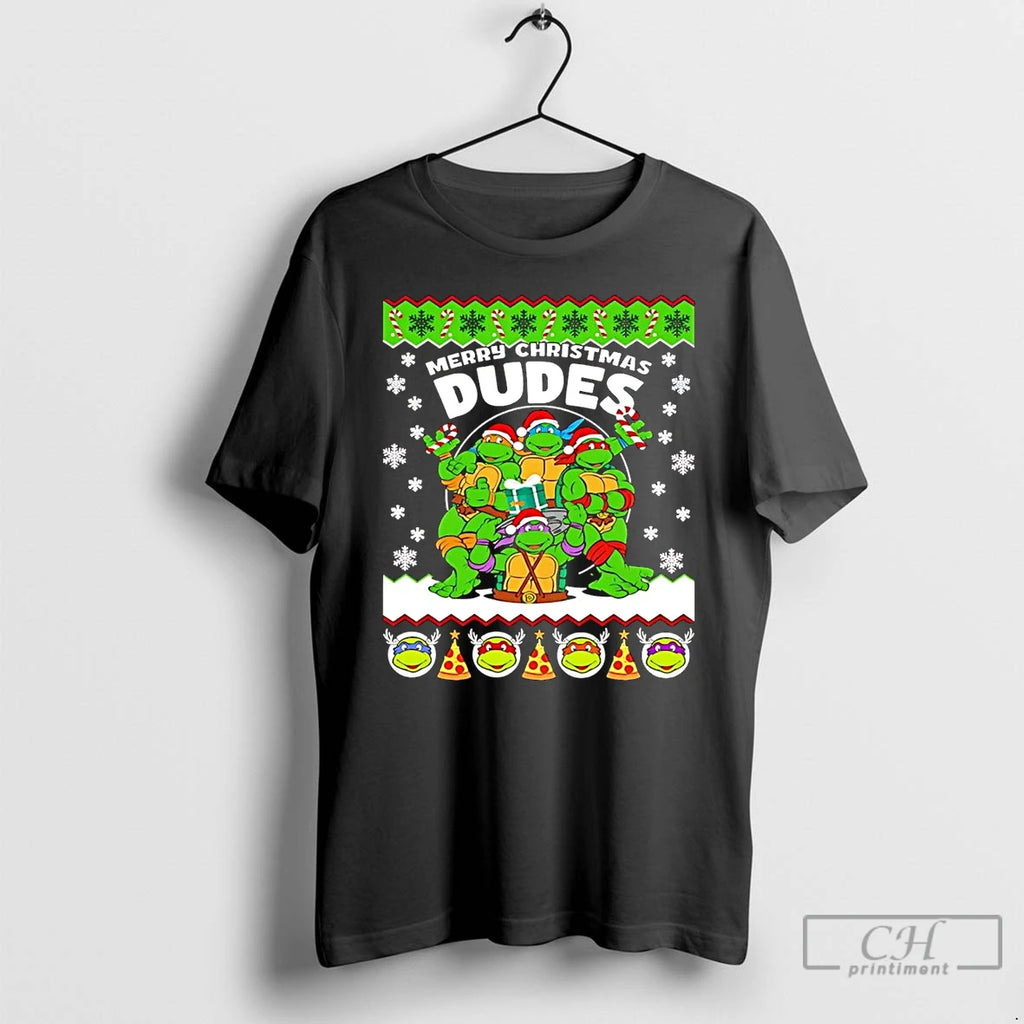 Classic Ninja Turtles Merry Christmas Dudes T Shirts Hoodie, Sweatshirt | InkNestWear.com