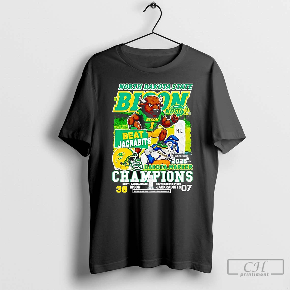 Classic North Dakota State Bison Beat Jackrabbits 2025 Dakota Marker Champions T Shirts Hoodie, Sweatshirt | InkNestWear.com