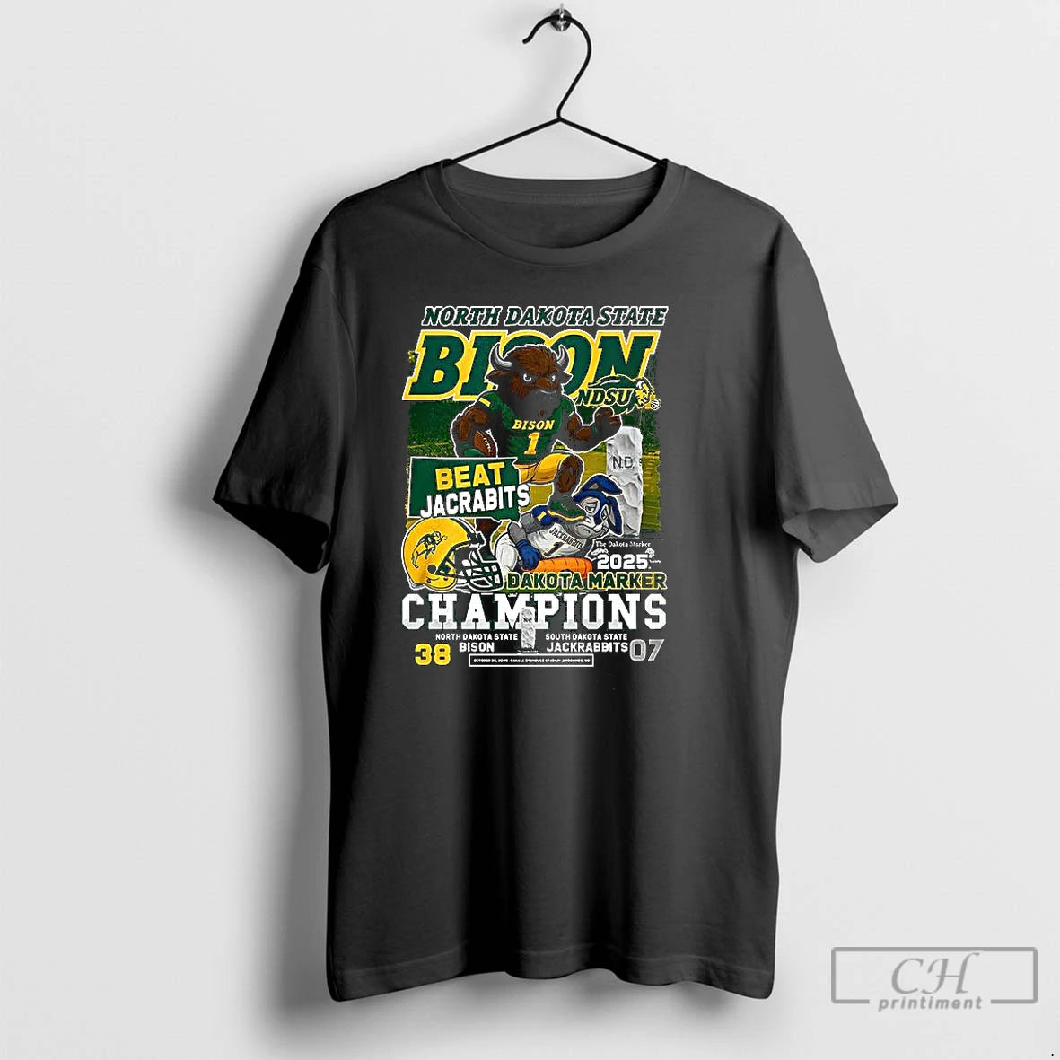 Classic North Dakota State Bison Beat Jackrabbits Dakota Marker 2025 Champions T Shirts Hoodie, Sweatshirt | InkNestWear.com