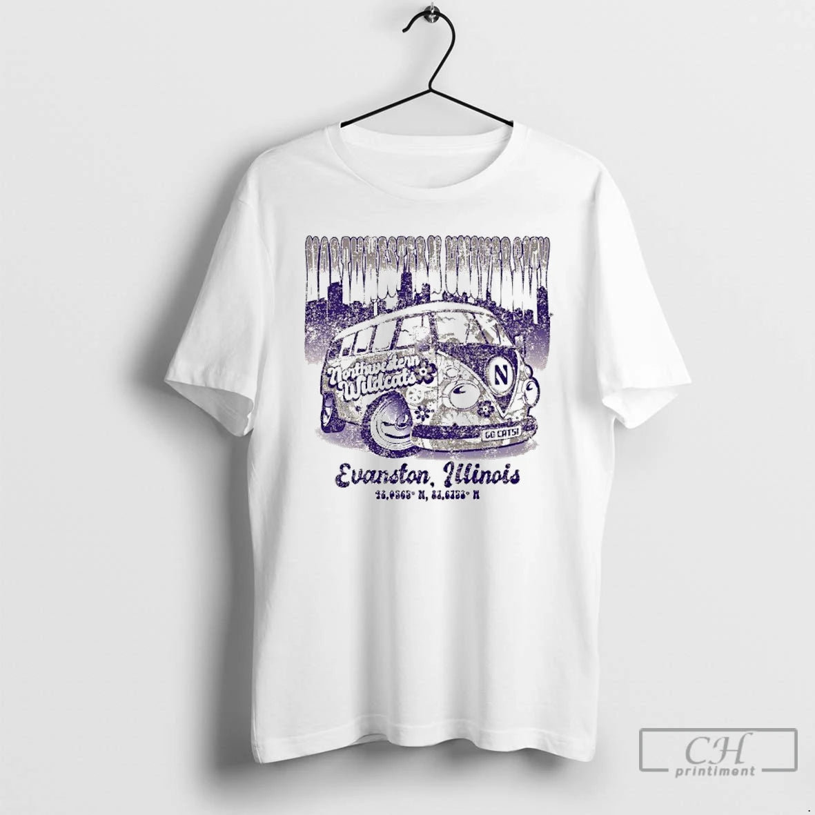 Classic Northwestern Retro Flower Bus T-Shirts, Hoodie, Sweatshirt | InkNestWear.com