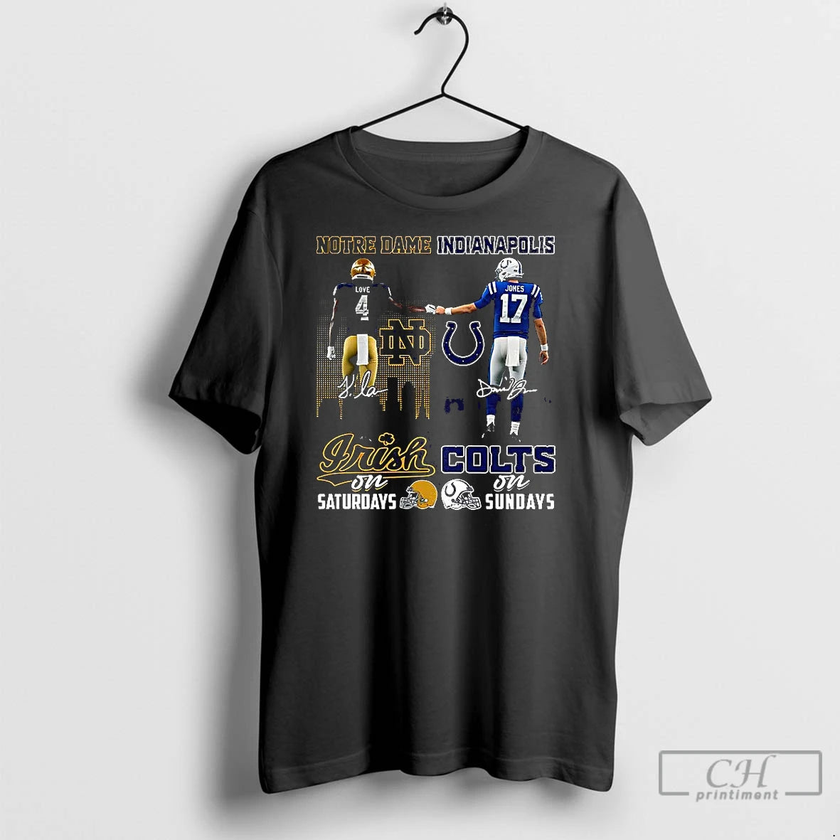 Classic Notre Dame Fighting Irish On Saturdays And Indianapolis Colts On Sundays Signature T-Shirts, Hoodie, Sweatshirt