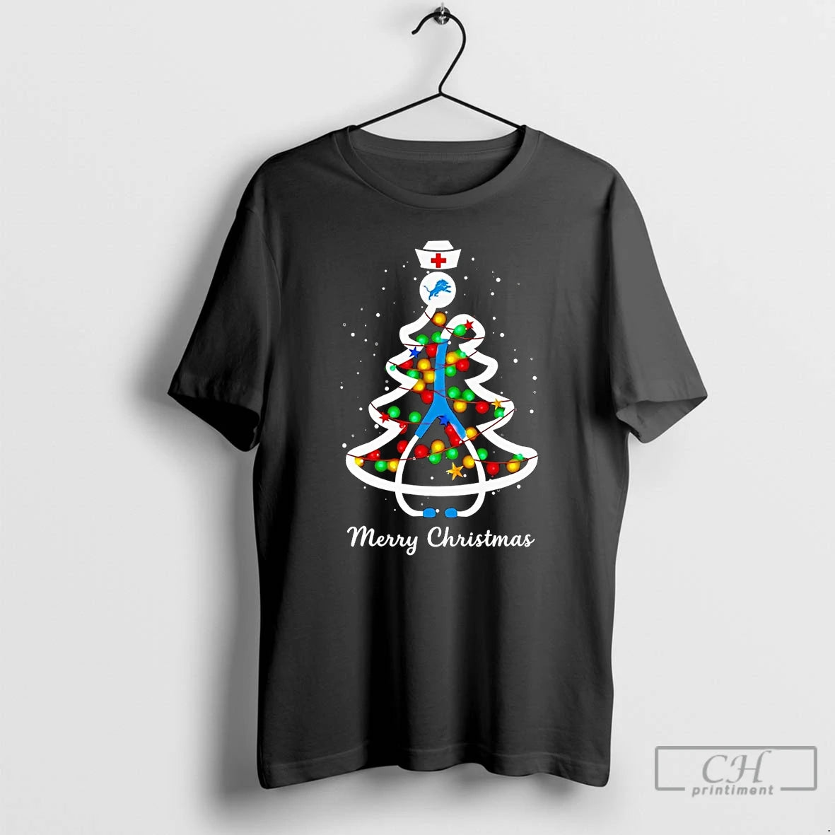 Classic Nurse Detroit Lions Merry Christmas T Shirts Hoodie, Sweatshirt | InkNestWear.com