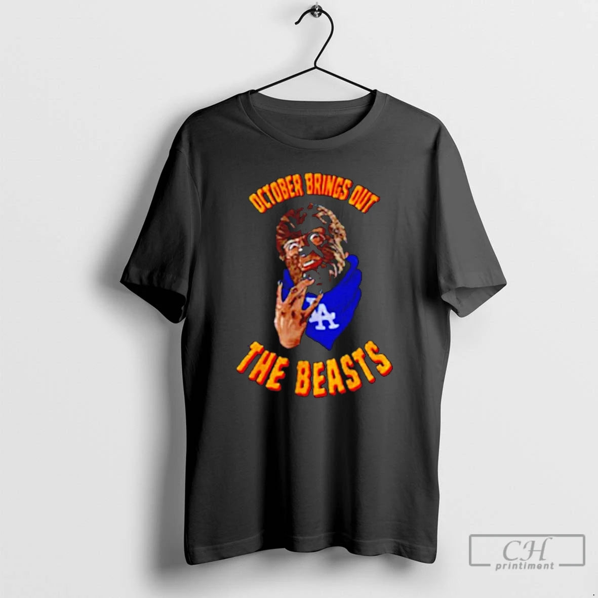 Classic October Brings Out The Beasts La Dodgers T Shirts Hoodie, Sweatshirt | InkNestWear.com
