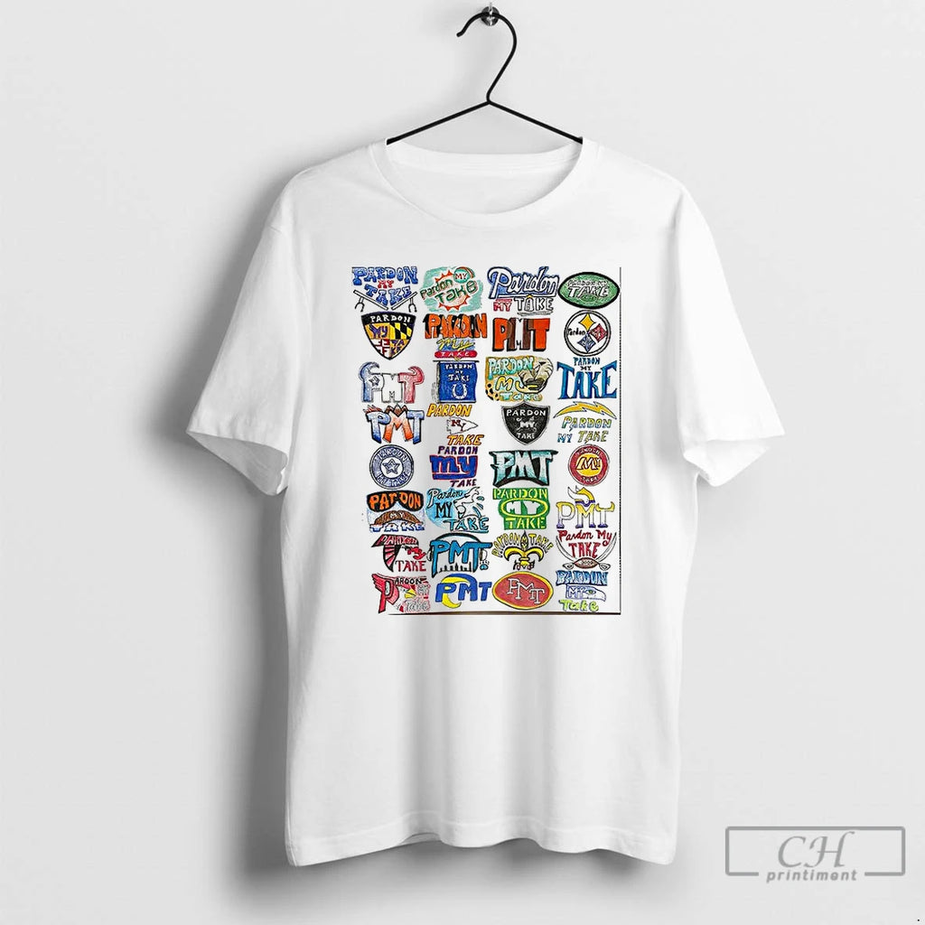Classic Pardon My Take Is Drawn In The Style Of Football Team Logos T Shirts Hoodie, Sweatshirt | InkNestWear.com
