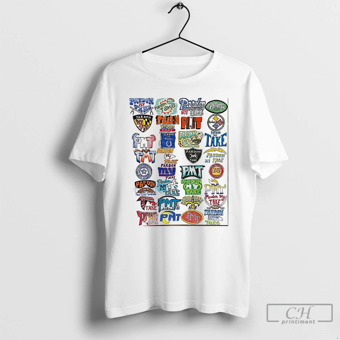 Classic Pardon My Take Is Drawn In The Style Of Football Team Logos T Shirts Hoodie, Sweatshirt | InkNestWear.com