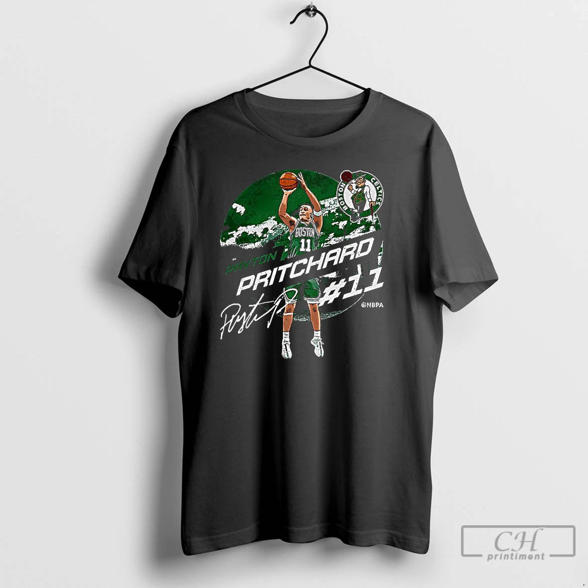 Classic Payton Pritchard Boston Celtics Nba 2025 Emblem Number 11 Signature T Shirts Hoodie, Sweatshirt | InkNestWear.com