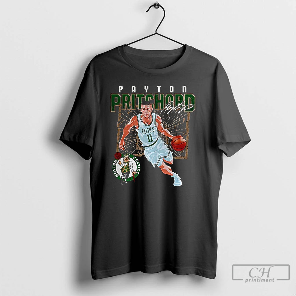 Classic Payton Pritchard Boston Celtics Nba 2025 Shattered Number 11 Signature T Shirts Hoodie, Sweatshirt | InkNestWear.com