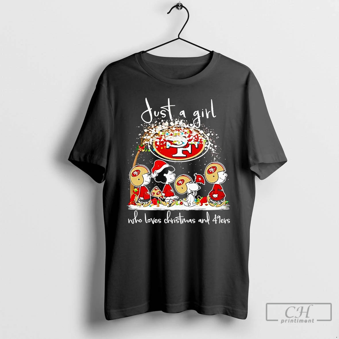 Classic Peanuts Just A Girl Who Loves Christmas And 49ers T Shirts Hoodie, Sweatshirt | InkNestWear.com