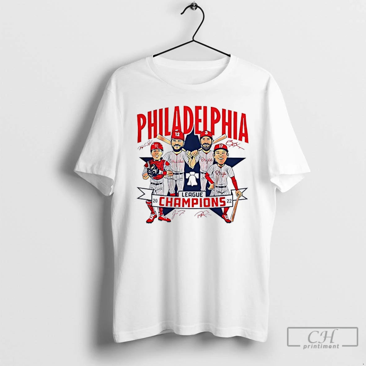 Classic Philadelphia Phillies League Champions Signatures T Shirts