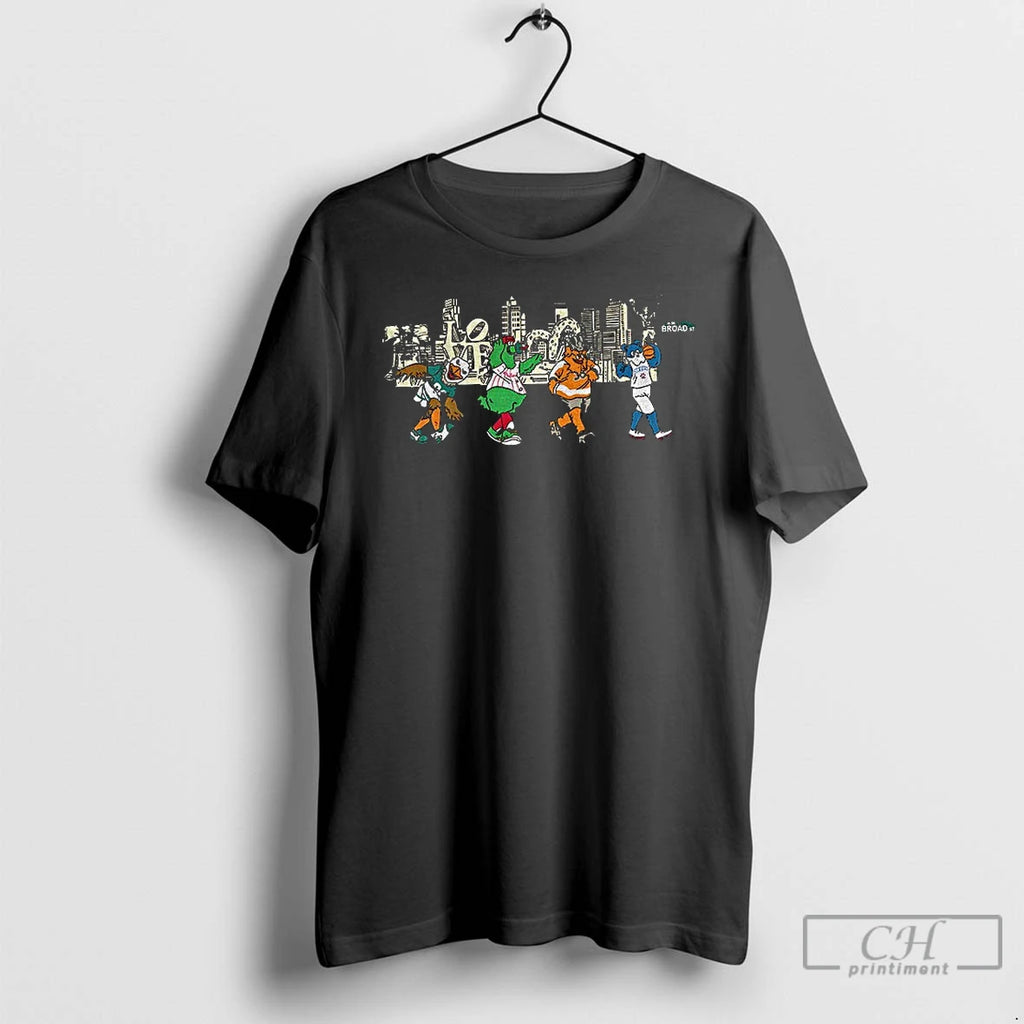 Classic Philly Mascot Broad Street Philadelphia Skyline T Shirts Hoodie, Sweatshirt | InkNestWear.com