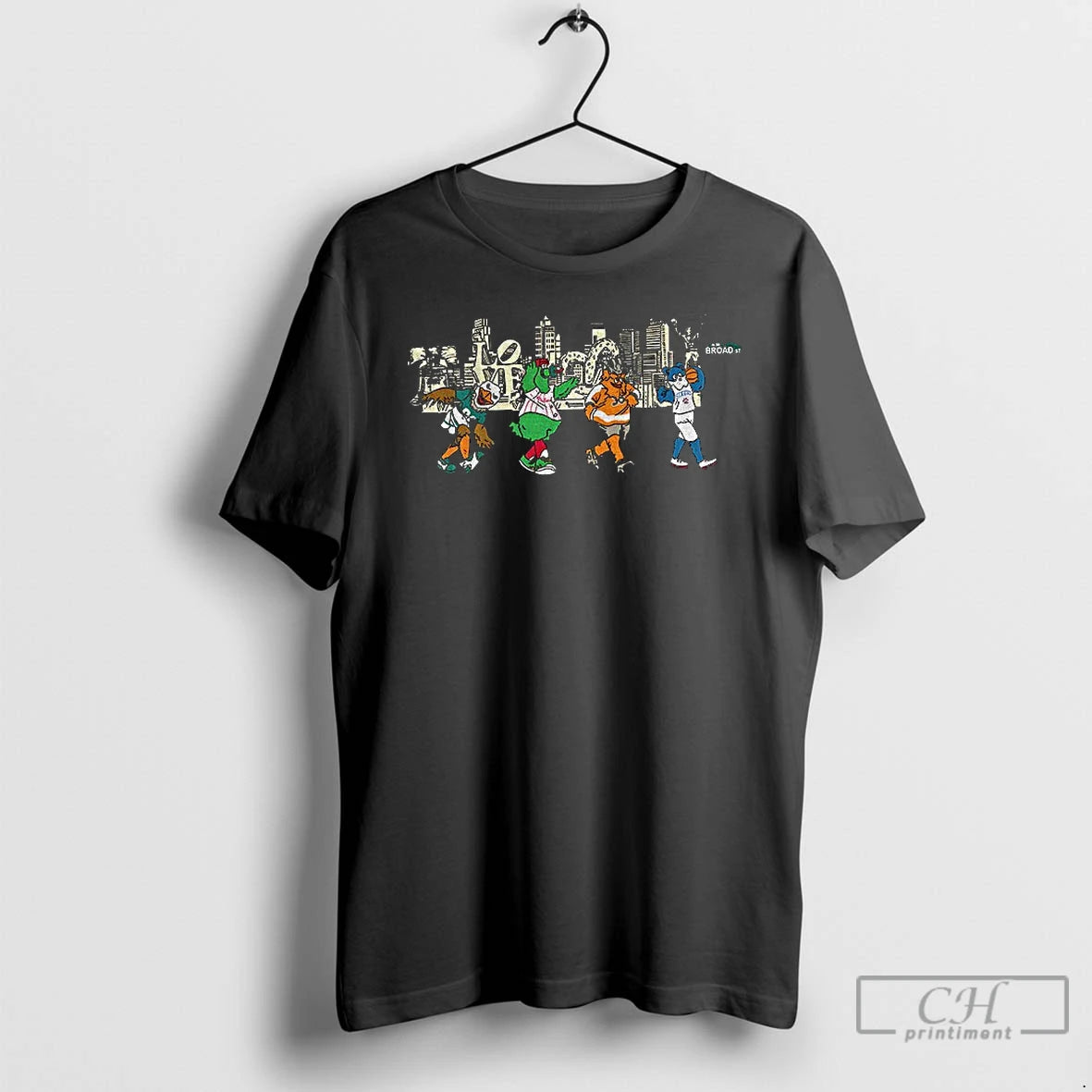 Classic Philly Mascot Broad Street Philadelphia Skyline T Shirts Hoodie, Sweatshirt | InkNestWear.com
