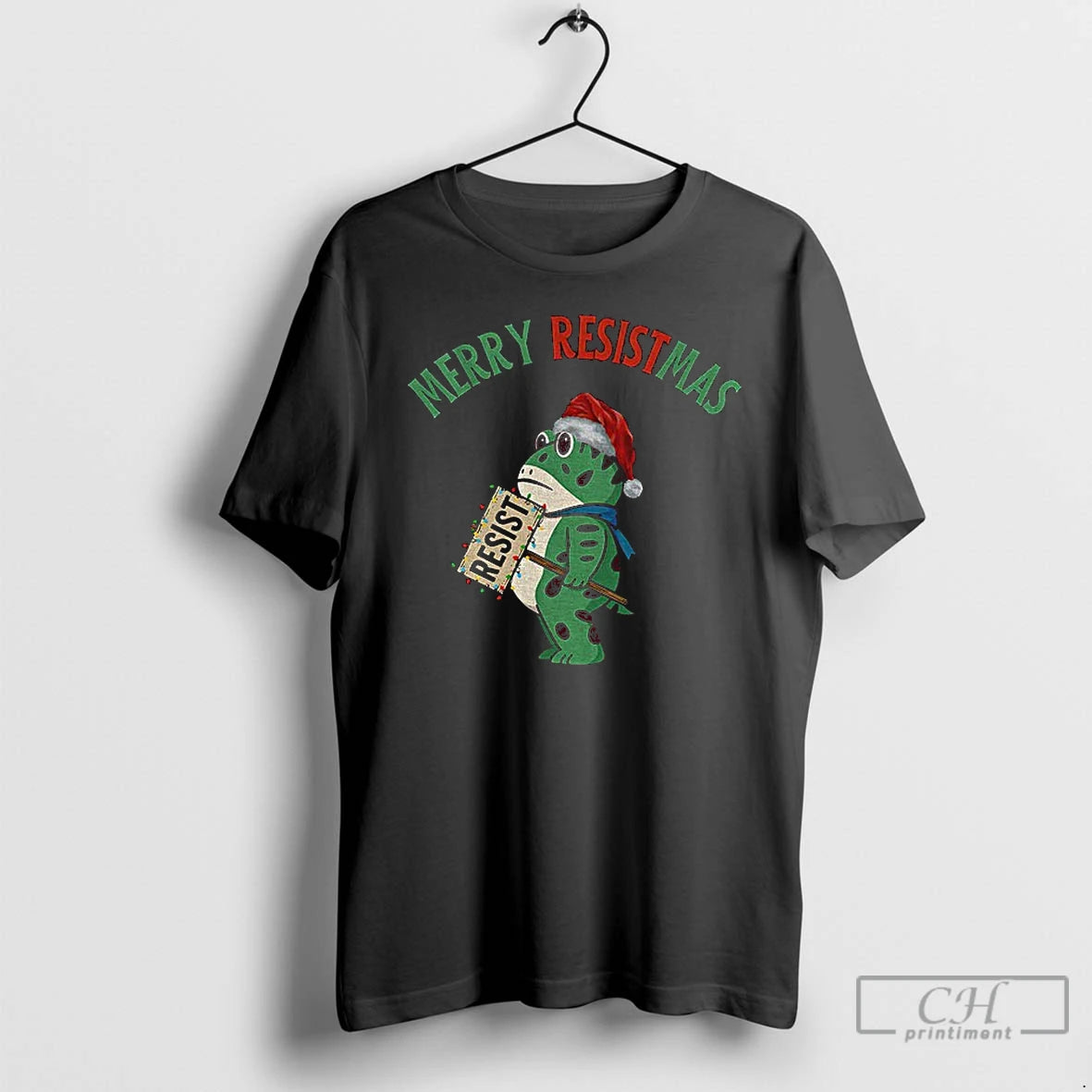 Classic Portland Frog Protest Resist Fascism Antifa Protest Merry Resistmas Christmas T Shirts Hoodie, Sweatshirt