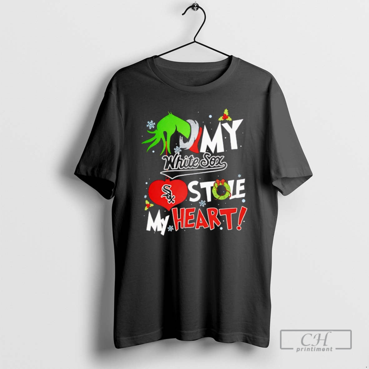 Classic Premium Grinch Hand My Chicago White Sox Stole My Heart Christmas Shirt Sweater