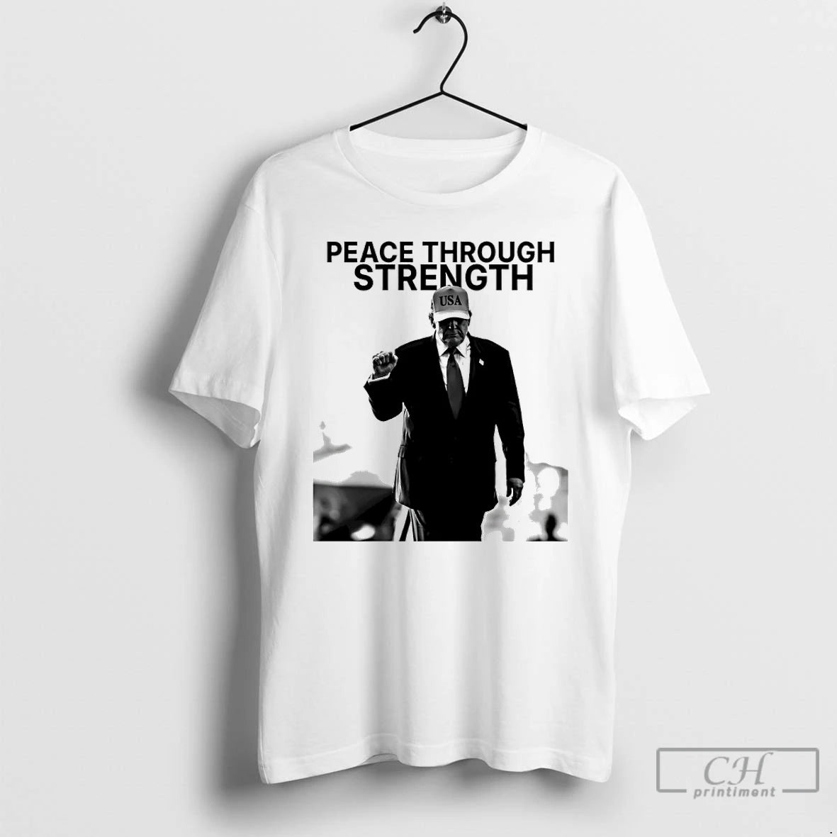 Classic President Trump Peace Through Strength T Shirts Hoodie, Sweatshirt | InkNestWear.com