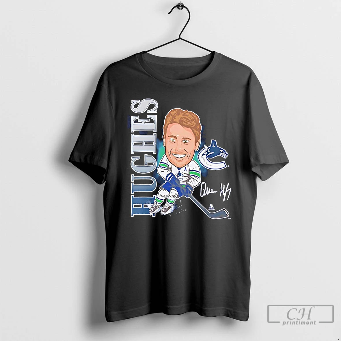 Classic Quinn Hughes Vancouver Canucks Nhl Player Signature Caricature T-Shirts, Hoodie, Sweatshirt | InkNestWear.com