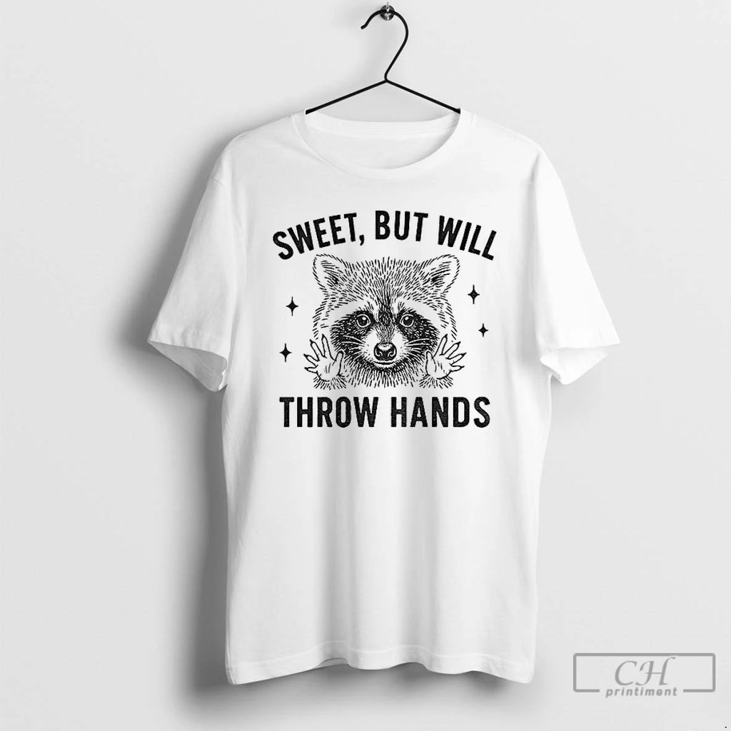 Classic Raccoon Sweet But Will Throw Hands Vintage T-Shirts, Hoodie, Sweatshirt | InkNestWear.com
